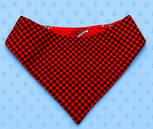 ❤️🖤 NC State-Inspired Reversible Hook &amp; Loop Dog Bandana