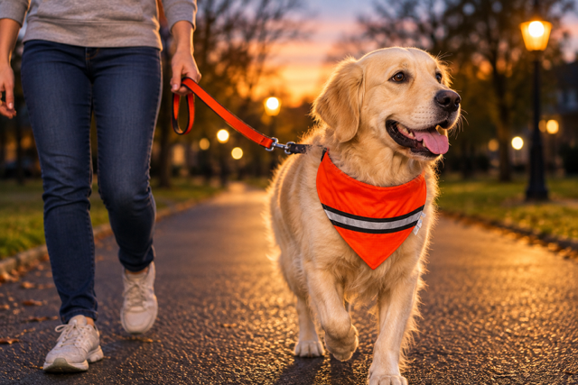High-Visibility Reflective Hook and Loop Dog Bandana