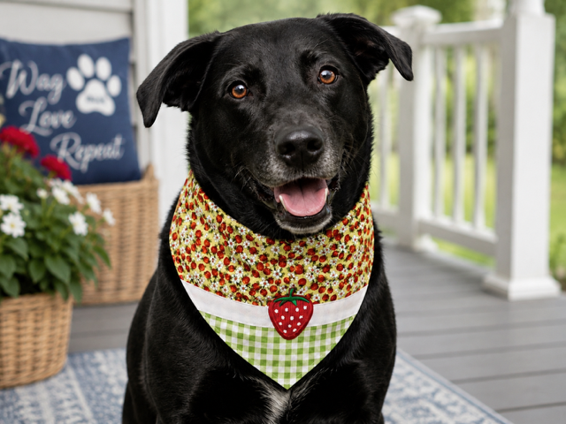 🍓 Sweet Strawberry Reversible Pet Bandana 🍓