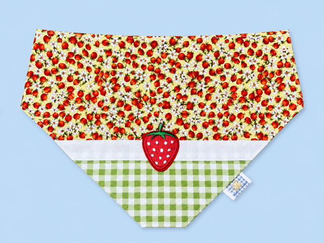 🍓 Sweet Strawberry Reversible Pet Bandana 🍓
